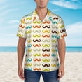 thumbnail image 4 of Balery Colorful Mustache Print Men's Hawaiian Shirts Short Sleeve Beach Shirt Relaxed Fit Vacation Button Down Shirts-Large, 4 of 9
