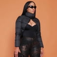 thumbnail image 1 of Ropa de mujer otoño e invierno cuello bufanda manga larga botón a presión cárdigan casual abrigo cálido acolchado de algodón para mujer, 1 of 5