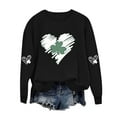 thumbnail image 2 of BEFOKA Basic Long Sleeve Shirts For Women St Patrick'S Day Crew Neck Sweatshirts Irish Shamrock Heart Printed Black Shirts for Women Going Out Tops Fall Blouses 2026 Green Graphic Tops & T-Shirts, 2 of 4