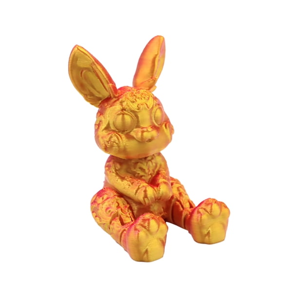 Figurita de conejo de Pascua impresa en 3D con huevo de Pascua, pieza decorativa festiva