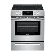 Frigidaire FFEH3051VS 30 Inch Freestanding Electric Range with 4 Elements, Smoothtop Cooktop, 5 cu. ft. Total Oven Capacity, Self-Cleaning Mode, Storage Drawer, ADA Compliant, in Stainless Steel