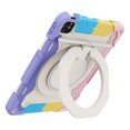 thumbnail image 3 of K-Lion for iPad Pro 11 inch & iPad Air 4th/5th Heavy Duty Rugged Case, 3 Layers Multi-Functional Ring Bracket Pencil Holder Kickstand Shockproof Armor Silicone Case,Rainbowpink, 3 of 10