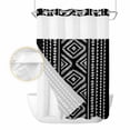 thumbnail image 2 of Black Boho Geometric No Hook Shower Curtain Waterproof, Bathroom Curtains with Snap in Liners and See Through Top Window, Vintage Southwestern Stripes Hotel Style Bathtub Curtains Shower 72"Wx96"L, 2 of 8