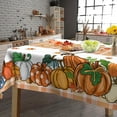 thumbnail image 4 of Fall Tablecloth 60×84 Inches, Orange Buffalo Plaid Fall Tablecloth Decorations for Home, Harvest Season Pumpkin Table Cloth Rectangle for Kitchen Dining Party Table Outdoor Thanksgiving Farmhouse, 4 of 6