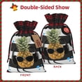 thumbnail image 2 of Rocae Pineapple With Black Glasses Print Christmas Drawstring Linen Gift Bag with Drawstrings Treat Bag Goody Present Bags for Christmas Party Favor, 2 of 8