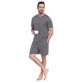 thumbnail image 5 of GIRUNS Men's Pajama Set Lightweight Sleepwear Short Sleeve and Shorts with Pockets Dark Gray M, 5 of 7