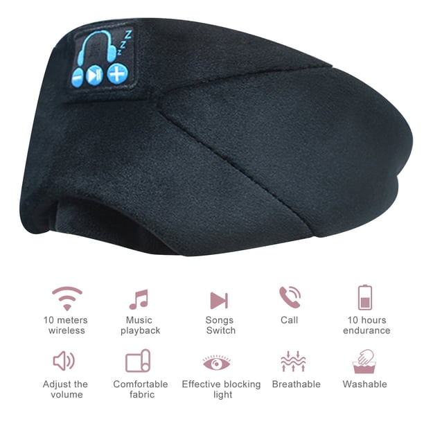 leyfeng Música inalámbrica Eye Mask BT Sleep Eye Mask Auriculares para dormir con micrófono Llamadas Música manos libres
