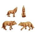 thumbnail image 5 of Pack of 4 Full Moon Howling Scouting Pose Alpha Gray Wolf Faux Wood Figurines, 5 of 9