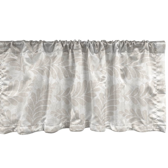 Ambesonne Botanical Valance Pack of 2, Leafy Branch Muted Tones, 54"X12", Beige White