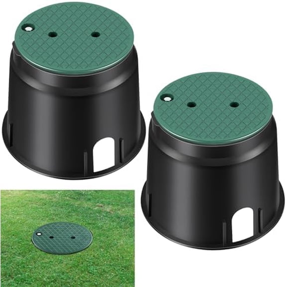 2 Pcs 910 Electrical Splice Box 10 Inch Diameter Underground Electrical Junction Box Inground for Outdoor Wiring Splices (Black)$$Tools & Hardware Other