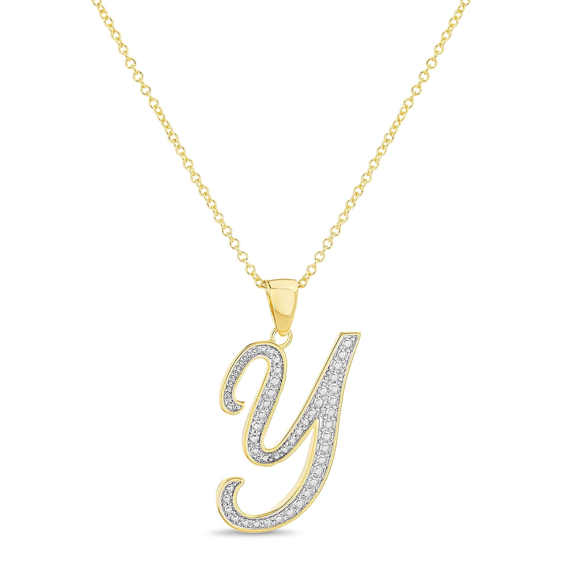 Lumineux Jewelry Lumineux Genuine Diamond Accent Initial Necklace for