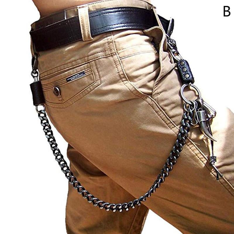 Mairbeon Pants Chain Hip-hop Punk Personality Goth Thick Gift Long Minimalist Men Jeans Waist Wallet Chain Fashion Jewelry, Adult Unisex, Size: 45 cm
