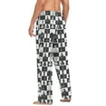 thumbnail image 6 of Men's Pajama Pants Chess Checkered Pattern Plaid Soft Long Sleep Lounge Pants XL, 6 of 7