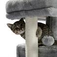 thumbnail image 4 of Pet-Story 28.4 Inches Small Cat Tree for Indoor Cats Polyester Plush Cat Tower with Beige Condos, Spacious Perch,Scratching Sisal Posts Plush-covered posts Gray, 4 of 6