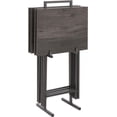 thumbnail image 4 of Folding TV Tray Table Set of 4, Portable Sofa Side Table, Industrial Snack Table End Table, 4 of 7