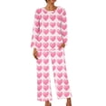 thumbnail image 6 of Rciityk Valentines Pjs Sets for Woman Cute Heart Print Long Sleeve Crew Neck Top with Pant Pajama Sets Lounges Ladies Pajamas Sets, 6 of 6