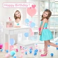 thumbnail image 3 of Kids Vanity with Lights, Princess Vanity Set with Drawer and Storage Shelves, Toddler Makeup Vanity with Lighted Mirror, Girls Vanity Set with Stool for Little Girls, 3 of 7