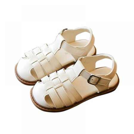 

Girls Sandals Toddler Little Kid Closed Toe T Strap Flats Dress Sandals Summer Shoes Casual Kids Shoes