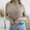 Khaki, variant on Oplxuo Turtleneck Sweaters for Women Basic Solid Pullover Casual Fitted Long Sleeve Knitted Layering Sweater Tops