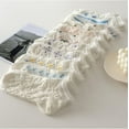 thumbnail image 5 of YooGuoGuo Crew Socks 5 Pairs for Women 5-10 Cute Low Cut Ankle White Floral Lace Frilly Summer Thin Casual Novelty Girl Cotton, 5 of 7