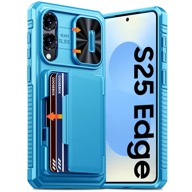 Funda para teléfono móvil GooseBox S25 Edge Wallet RFID Azul