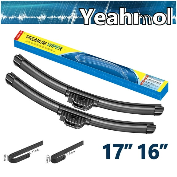 Yeahmol 17"&16" Fit For Hummer H3T 2010 Windshield Wiper Blades, Premium Replacement For Car Front Window Wiper Blades (Set of 2, 17 16 Inch), WP3342