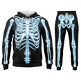 thumbnail image 5 of Men's Skeleton Hoodie and Sweatpants Set - Halloween Matching Loungewear with Bone Print, Comfortable Fall Outfit for Adults, 5 of 7