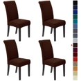thumbnail image 1 of Stretch Chair Covers for Dining Room Set of 4, Removable Washable Dining Room Chair Covers, Dining Chair Slipcovers Seat Protector, Great Home Decor and Banquet Upholstery (Chocolate, 4 Pack), 1 of 7