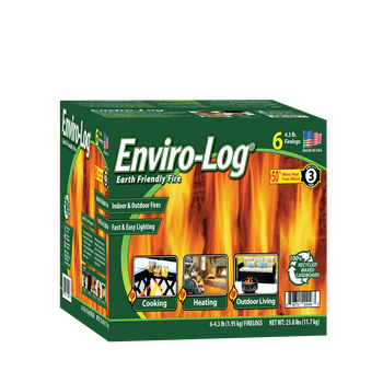 Enviro-Log Firelogs Earth Friendly, 4.3 lb, 6 Count, Box