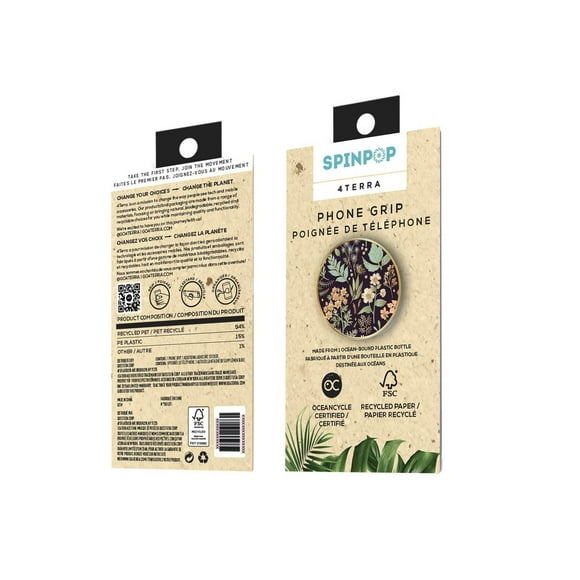4TERRA Phone Grip - Ocean Cycle - Flower & Leaves