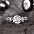 thumbnail image 2 of HeartsAndYou 2.3ct Engagement Ring for Women Round Moissanite Vintage Inspired Inspired Filigree 18k White Gold over Silver, 2 of 8