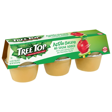Tree Top Apple Sauce, No Sugar Added, 4 Ounce Cup, 6 Count
