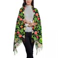 thumbnail image 4 of Colorful Fruit Print Scarf Women Green Leaves Head Scarves with Tassel Winter Popular Shawls and Wraps Warm Soft Custom Bufanda, 4 of 7