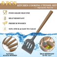 thumbnail image 4 of Silicone Kitchen Cooking Utensil Set, 9Pcs Kitchen Utensils Spatula Set with Wooden Handle for Nonstick Cookware, 446Â°F Heat Resistant Silicone Kitchen Gadgets Utensil Set with Large Holderï¼ˆGreyï¼‰, 4 of 10