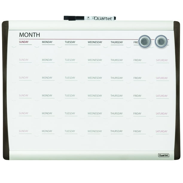 Quartet DryErase Calendar Board, 11" x 14", 1Month Design
