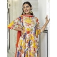 thumbnail image 4 of Janasya Women's Multicolor Cotton Embellished Floral Printed Dress with Pant and Dupatta, 4 of 5