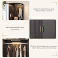thumbnail image 4 of Blotout 3 Door Armoire Wardrobe Closet with Mirror & Sensor Lights, 70'' Large Wardrobe Armoire with 2 Drawers & Shelves, Modern Wooden Armoire Storage with Hanging Rod for Bedroom, Black, 4 of 10