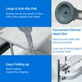 thumbnail image 5 of Walmeck Folding Shower Bench Wall Mounted Flip-up Bath Seat Screw-in Bathroom Chair Stool with Feet Drainage Holes Shower Head Slot for Elderly Seniors Disabled, 5 of 6