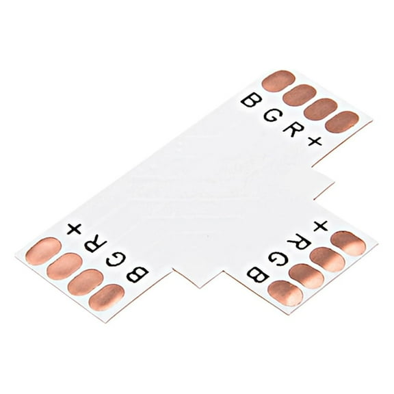 10pcs T-Shaped 4-pin Solderless Clip-on Connector for 5050 10mm RGB Strip