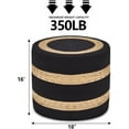 thumbnail image 4 of 18" Handwoven Ottoman Pouf – Natural Braided Boho Footrest Stool, Rustic Accent Footstool & Side Table for Living Room or Bedroom Natural Water Hyacinth + Black Cotton Rope, 4 of 6