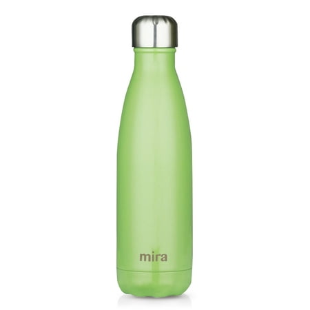 MIRA Stainless Steel Vacuum Insulated Water Bottle | Leak-proof Double Walled Cola Shape Bottle | Keeps Drinks Cold for 24 hours & Hot for 12 hours (Cactus Green, 17 oz (500 ml, 0.53 (Best Insulated Bottle For Hot Drinks)