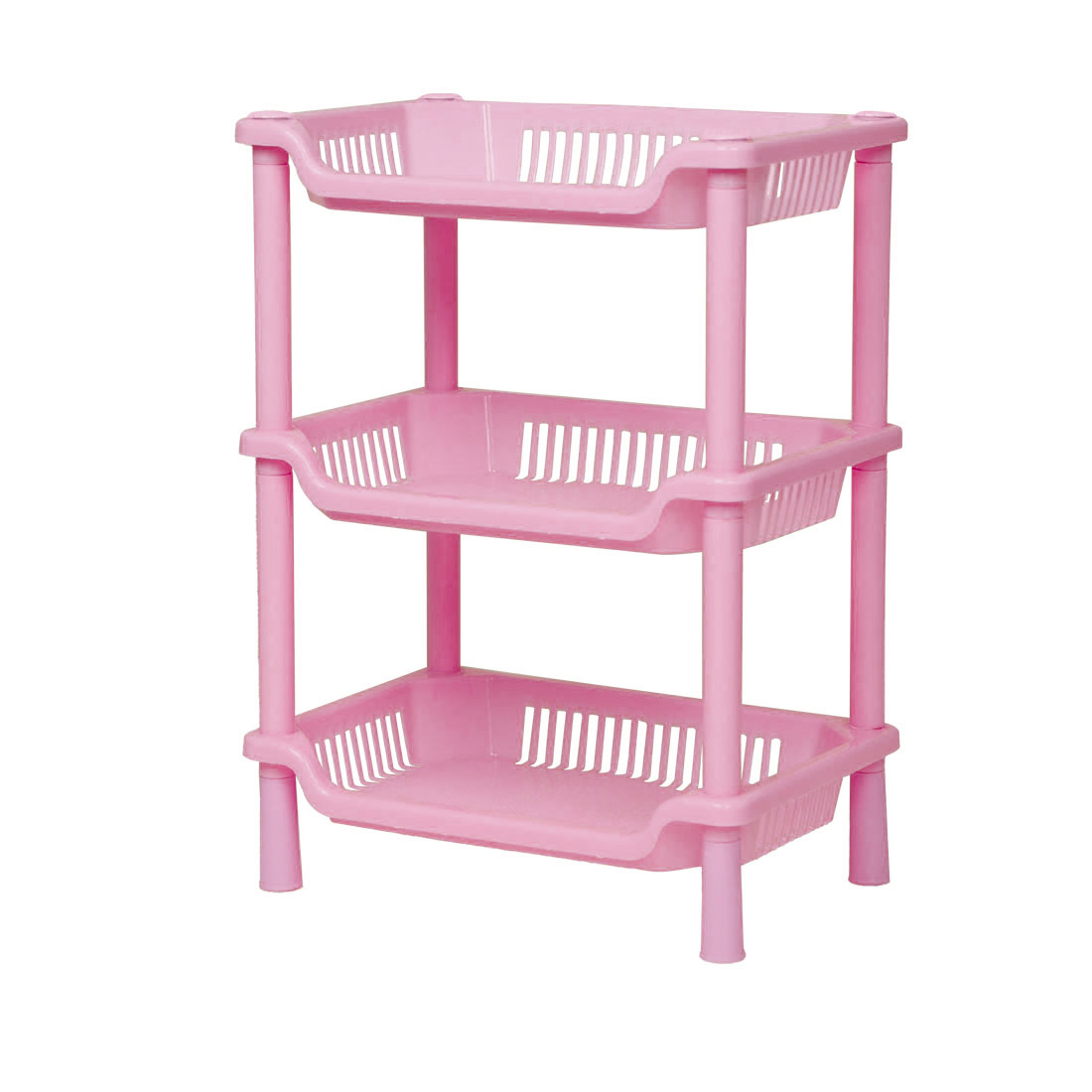 3 Tier Plastic Shower Shelf Rack Shelf Holder Storage Organizer Pink