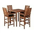 thumbnail image 1 of Atlin Designs 5-Piece Contemporary Wood Bar Height Bistro Set in Natural, 1 of 12