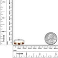 thumbnail image 6 of Gem Stone King 10K Two Tone Gold Red Garnet and White Topaz Wedding-Bands Ring for Women | 1.03 Cttw | Round 3.5MM | Gemstone January Birthstone | Size 9, 6 of 6