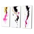 thumbnail image 3 of Designart "Peaceful Intensity Magenta and Gold Series III" Abstract Painting Wall Art Set Of 3 - Modern Gold Canvas Set For Living Room Decor, 3 of 6