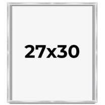 27x30 Frame Silver Whitewashed Wood Grain Solid Wood Shadow Box | 0.75 Inch Moulding Width | 0.75