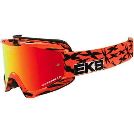GOX Scatter X Adult Dirt Bike Motorcycle Goggles Eyewear - Flo Orange/Black One Size Fits All, A lightweight, “urethane blend” frame has a firm yet pliable feel.., By EKS Brand from