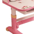 thumbnail image 5 of Girls' Pink Desk and Chair Set - Ergonomic Study Desk with Spacious Storage Drawer, Adjustable Height, Comfortable for Kids (Cartoon Style), 5 of 8