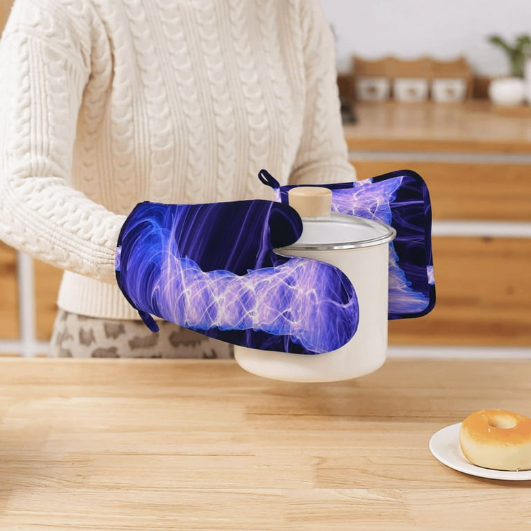 1Pair Oven Mitts Oven Gloves Oven Pot Holder Baking Cooking Heat Resistant  Kitchen Barbecue - Walmart.com