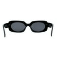 thumbnail image 4 of Womens Mod Chunky Plastic Rectangle Oval Lens Minimal Sunglasses All Black, 4 of 4